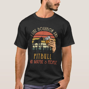 Ik hou van Bourbon en Pit Bull Dog misschien 3 men T-shirt