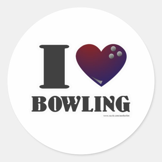Ik hou van Bowling Ronde Sticker (Voorkant)