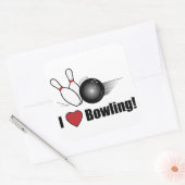 Ik hou van Bowling! Vierkante Sticker (Envelop)