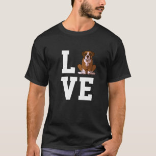Ik hou van Boxer Dog Love Funny Dog Mama T-shirt