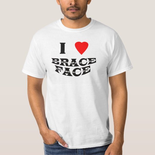 Ik hou van Brace Face - Basis wit t-shirt (Voorkant)