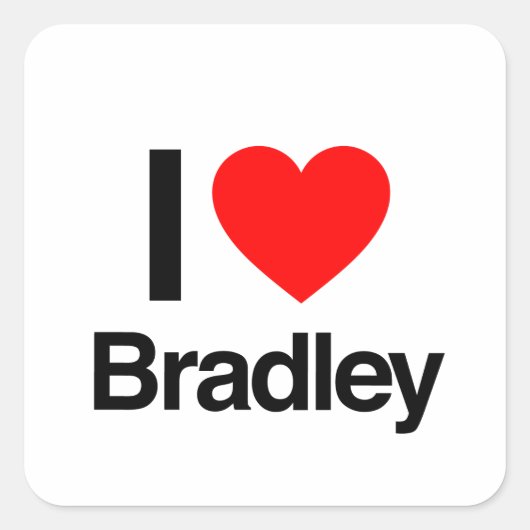 ik hou van bradley vierkante sticker (Voorkant)
