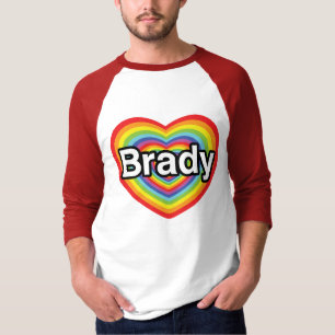 Ik hou van Brady: regenbooghart T-shirt
