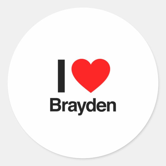 ik hou van brayden ronde sticker (Voorkant)