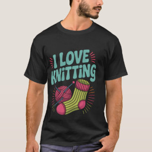 Ik Hou Van Breien Garens Breinaalden Sok T-shirt