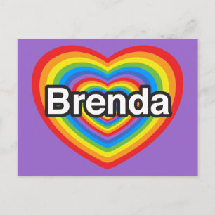 Ik hou van Brenda. Ik hou van je Brenda. Hart Briefkaart