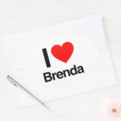 ik hou van brenda ovale sticker (Envelop)