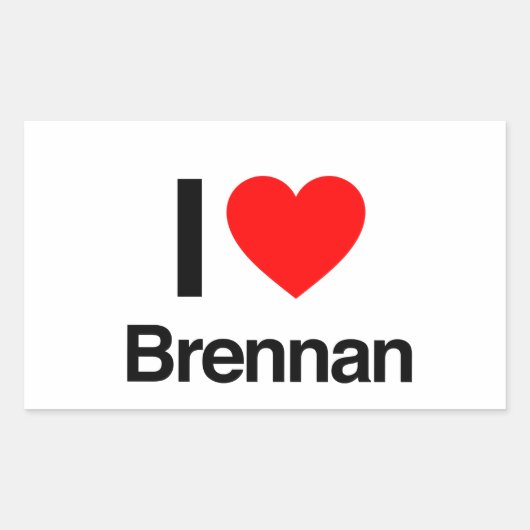 ik hou van brennan rechthoekige sticker (Voorkant)