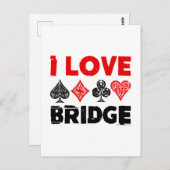 Ik hou van Bridge Kaart Game Player liefhebbers (Voorkant / Achterkant)