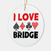 Ik hou van Bridge Kaart Game Player liefhebbers Keramisch Ornament (Links)