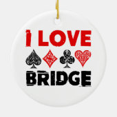 Ik hou van Bridge Kaart Game Player liefhebbers Keramisch Ornament (Achterkant)