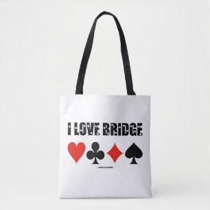 Ik hou van Bridge Vier Kaarten Bridge Game Attitud Draagtas