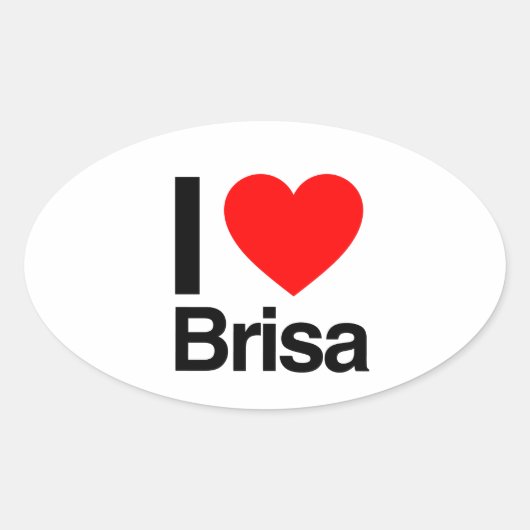 ik hou van brisa ovale sticker (Voorkant)