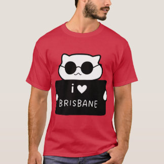 IK HOU VAN BRISBANE Illustratie van een Mopshond H T-shirt