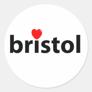 Ik hou van Bristol Ronde Sticker