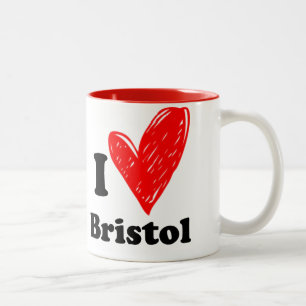 Ik hou van Bristol Tweekleurige Koffiemok