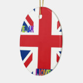 Ik hou van Britse kunst print Keramisch Ornament (Links)