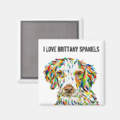 Ik hou van Brittany Spaniels Magnet Magneet (Voorkant / Achterkant)