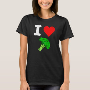Ik hou van broccoli I hartgroenten biologisch Vega T-shirt