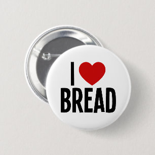 Ik hou van brood • Ik hart brood ronde knop Button 5,7 Cm