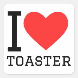 Ik hou van broodrooster vierkante sticker