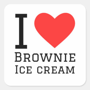 Ik hou van brownie ijs vierkante sticker