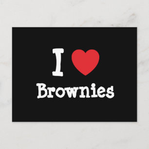 Ik hou van Brownies hart T-Shirt Briefkaart