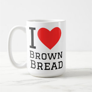 Ik hou van bruin brood vierkant sticker koffiemok