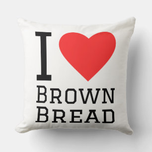 Ik hou van bruin brood vierkant sticker kussen