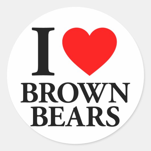 Ik hou van bruine Beren Ronde Sticker (Voorkant)