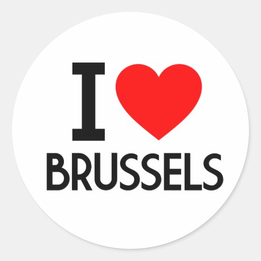 Ik hou van Brussel Ronde Sticker (Voorkant)