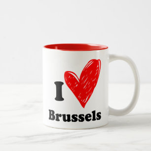 Ik hou van Brussel Tweekleurige Koffiemok