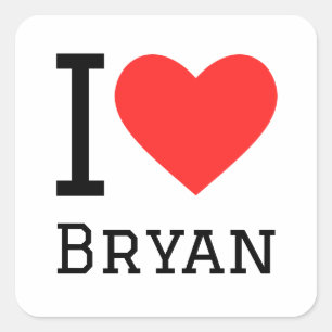 Ik hou van Bryan Vierkante Sticker
