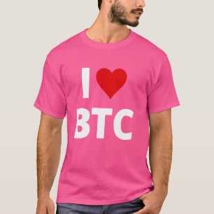 Ik hou van BTC (Red Heart) - Bitcoin en Crypto T-shirt