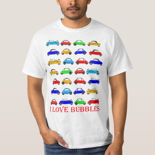 Ik hou van Bubble-auto's T-shirt (Voorkant)