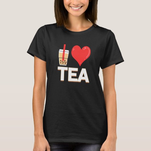 Ik hou van Bubble Tea Bubble Tea T-shirt (Voorkant)