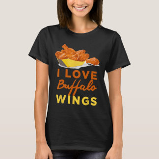 Ik hou van Buffalo Kippenvleugels Bbq Roosteren Gr T-shirt
