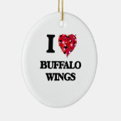 Ik hou van Buffalo Wings Keramisch Ornament (Rechts)
