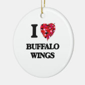 Ik hou van Buffalo Wings Keramisch Ornament (Links)