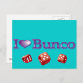 Ik hou van Bunco met Red Dice Briefkaart (Voorkant / Achterkant)