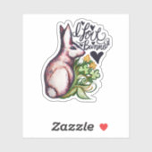 Ik hou van Bunnies Fun Bunny Rabbit artwork Sticker (Vel)