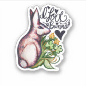 Ik hou van Bunnies Fun Bunny Rabbit artwork Sticker (Voorkant)