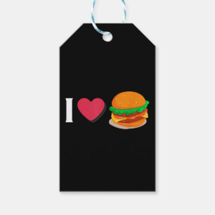 Ik hou van Burger Cheeseburger Ongezond Eten Cadeaulabel
