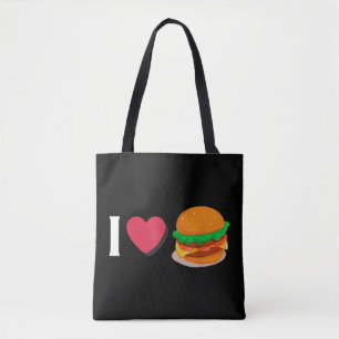 Ik hou van Burger Cheeseburger Ongezond Eten Draagtas