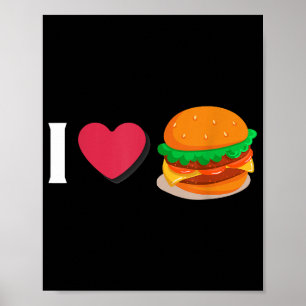 Ik hou van Burger Cheeseburger Ongezond Eten  Poster