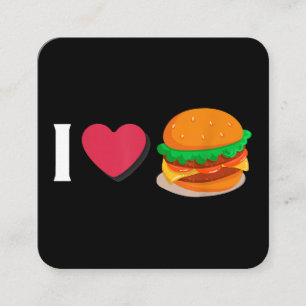 Ik hou van Burger Cheeseburger Ongezond Eten Vierkante Visitekaartje