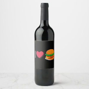Ik hou van Burger Cheeseburger Ongezond Eten  Wijn Etiket