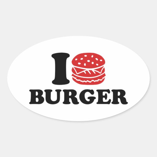 Ik hou van Burger Ovale Sticker (Voorkant)