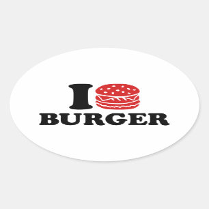 Ik hou van Burger Ovale Sticker