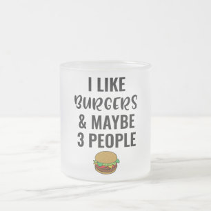 Ik hou van Burgers en misschien 3 mensen Matglas Koffiemok